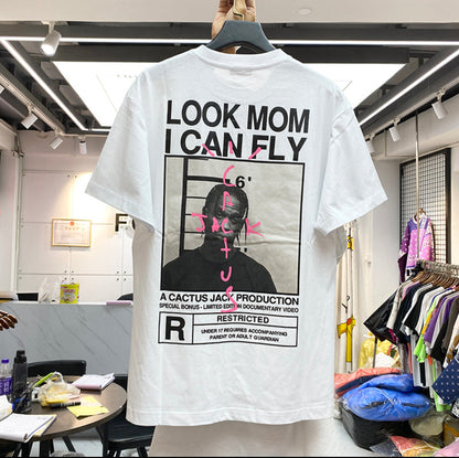 Travis Scott Vintage T-skjorte «Look Mom I Can Fly»