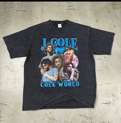 J. Cole «Cole World» Vintage T-skjorte