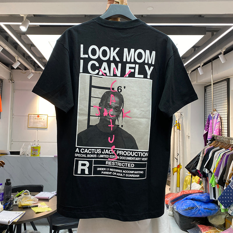 Travis Scott Vintage T-skjorte «Look Mom I Can Fly»