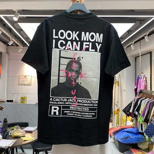 Travis Scott Vintage T-skjorte «Look Mom I Can Fly»